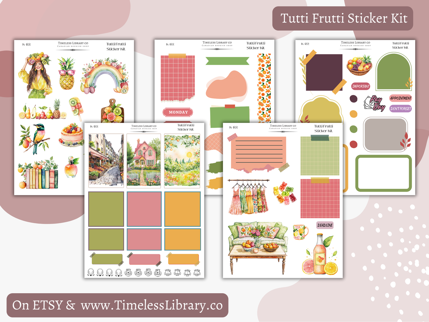 Tutti Fruitti Vertical Sticker Kit