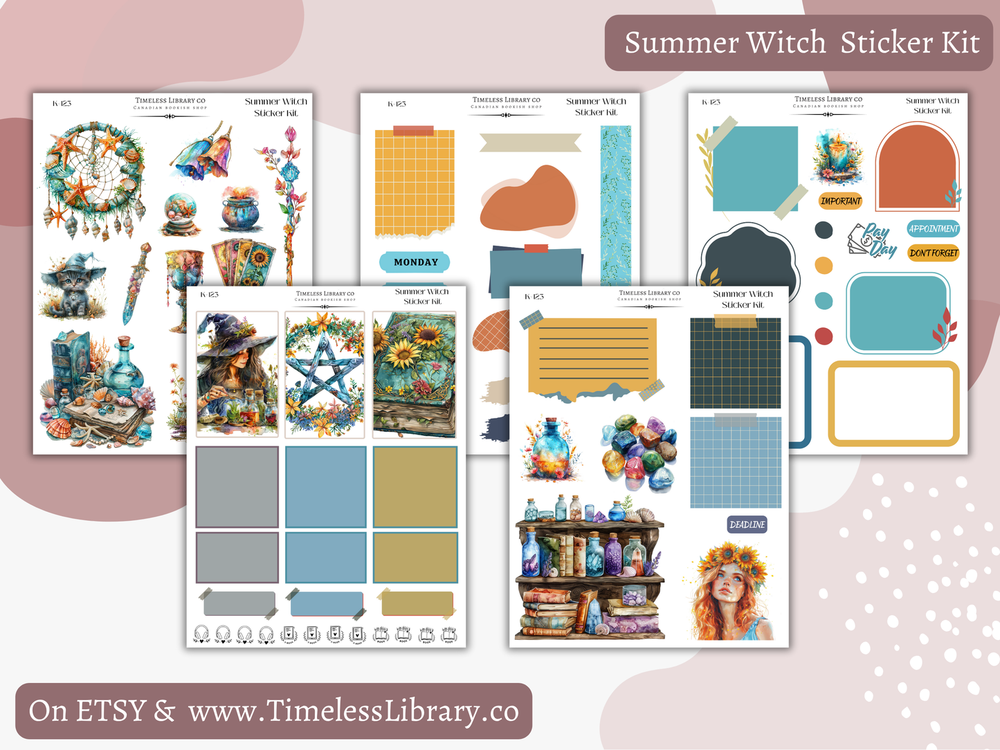 Summer Witch Vertical Sticker Kit