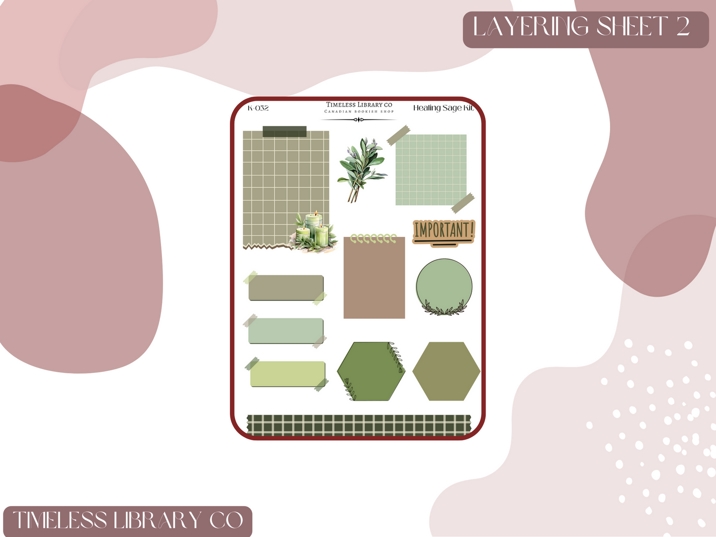 Healing Sage Vertical Sticker Kit