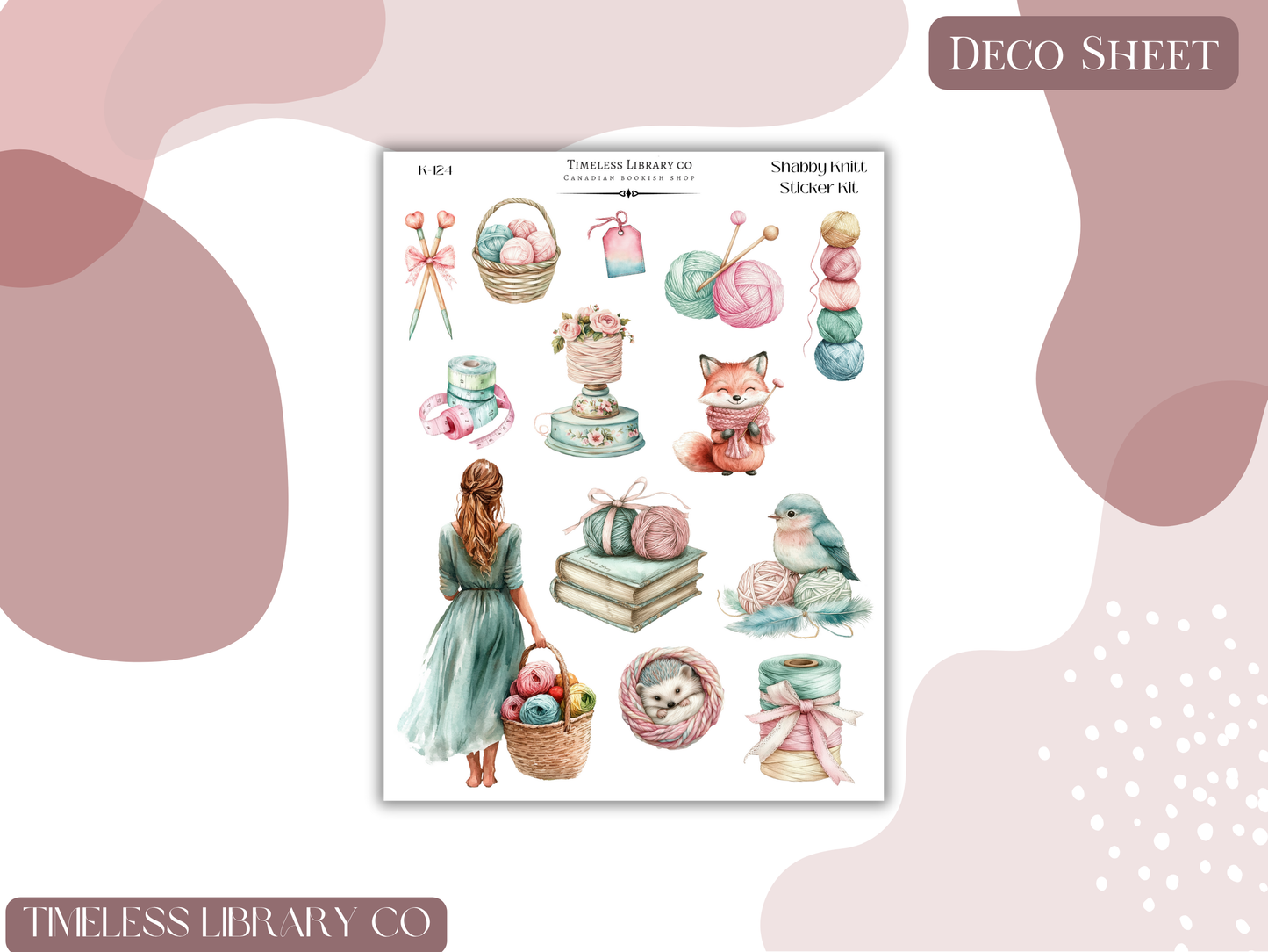 Shabby Knit Vertical Sticker Kit