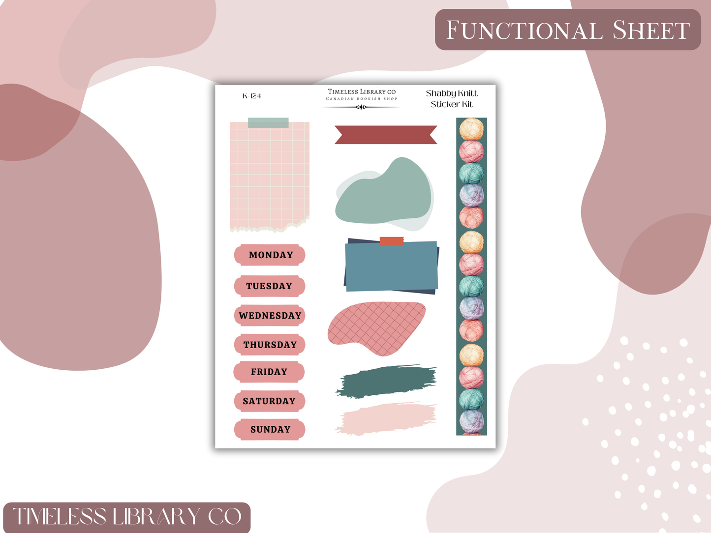 Shabby Knit Vertical Sticker Kit