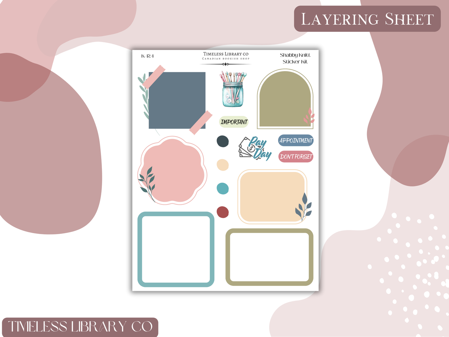 Shabby Knit Vertical Sticker Kit
