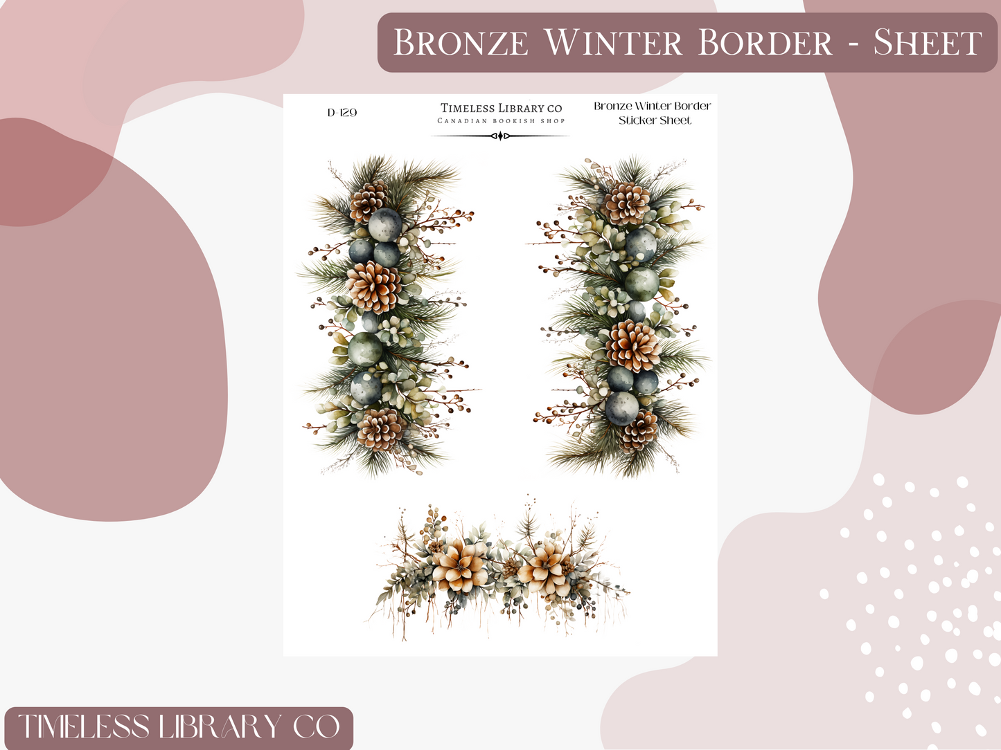 Bronze Winter Border Sticker Sheet
