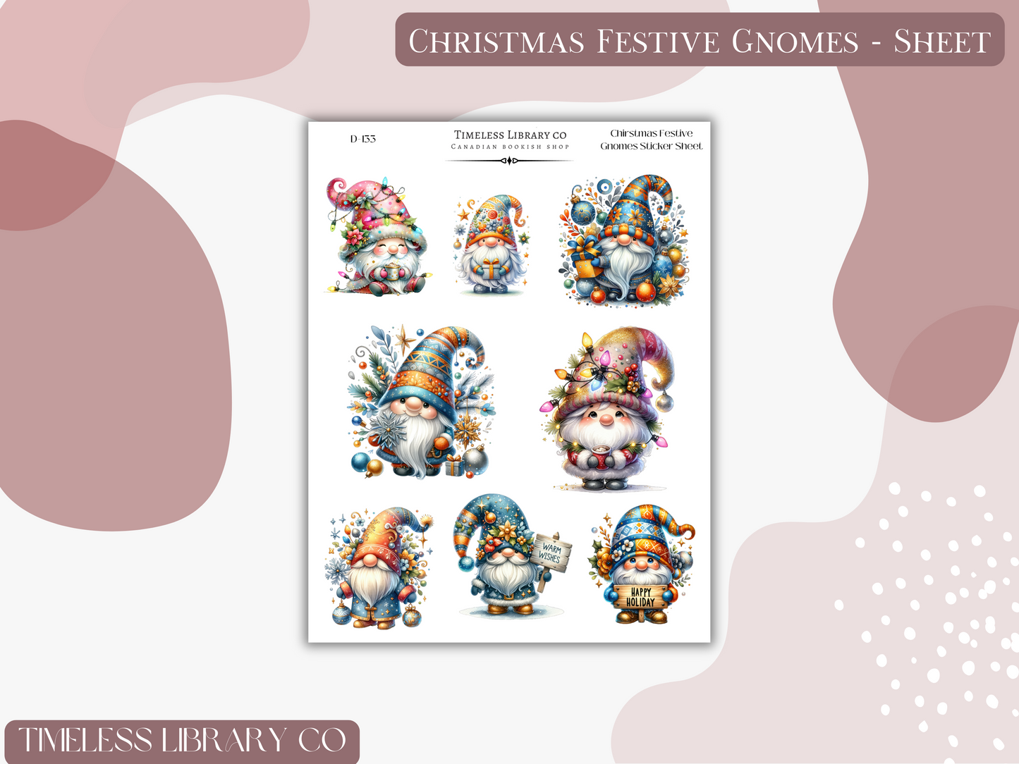 Festive Gnomes Sticker Sheet