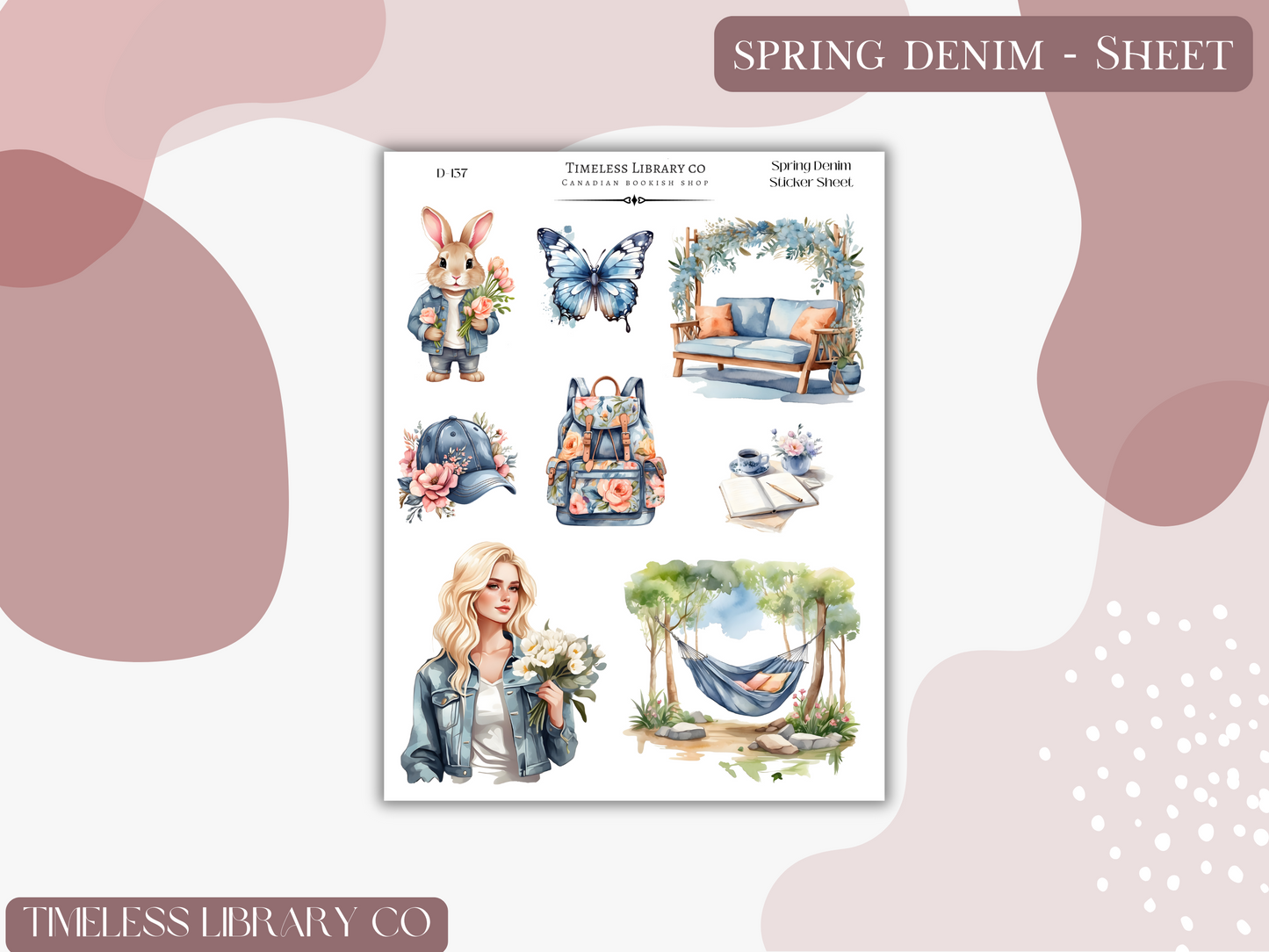 Spring Denim Sticker Sheet