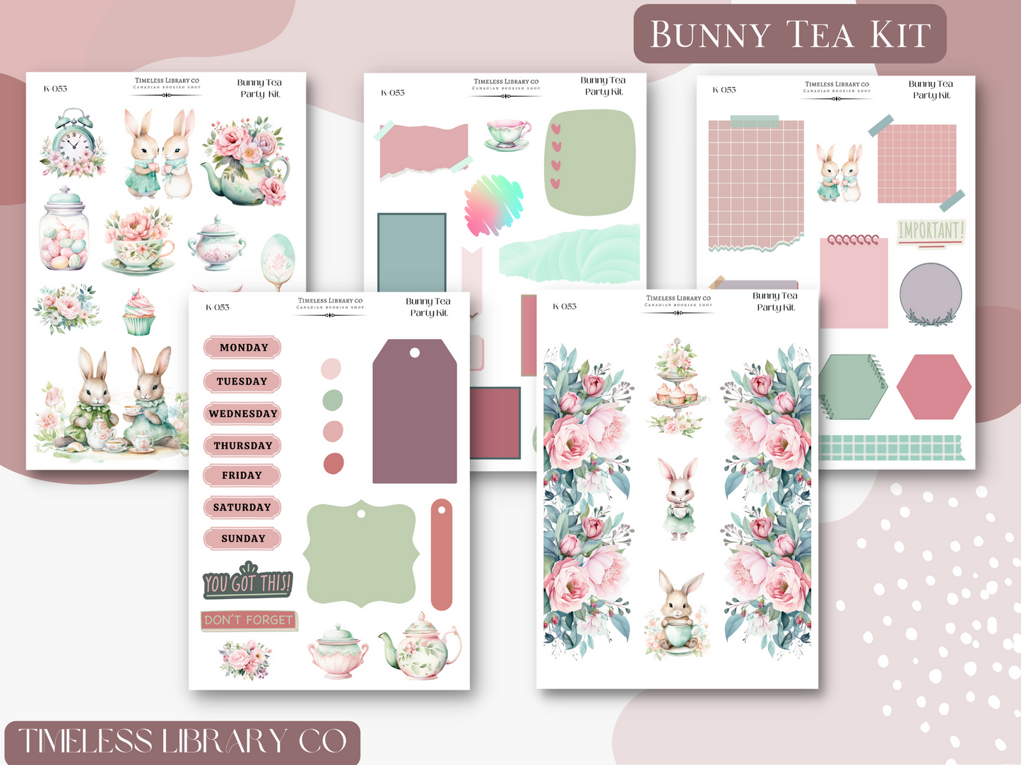 Bunny Tea Party Sticker Kit