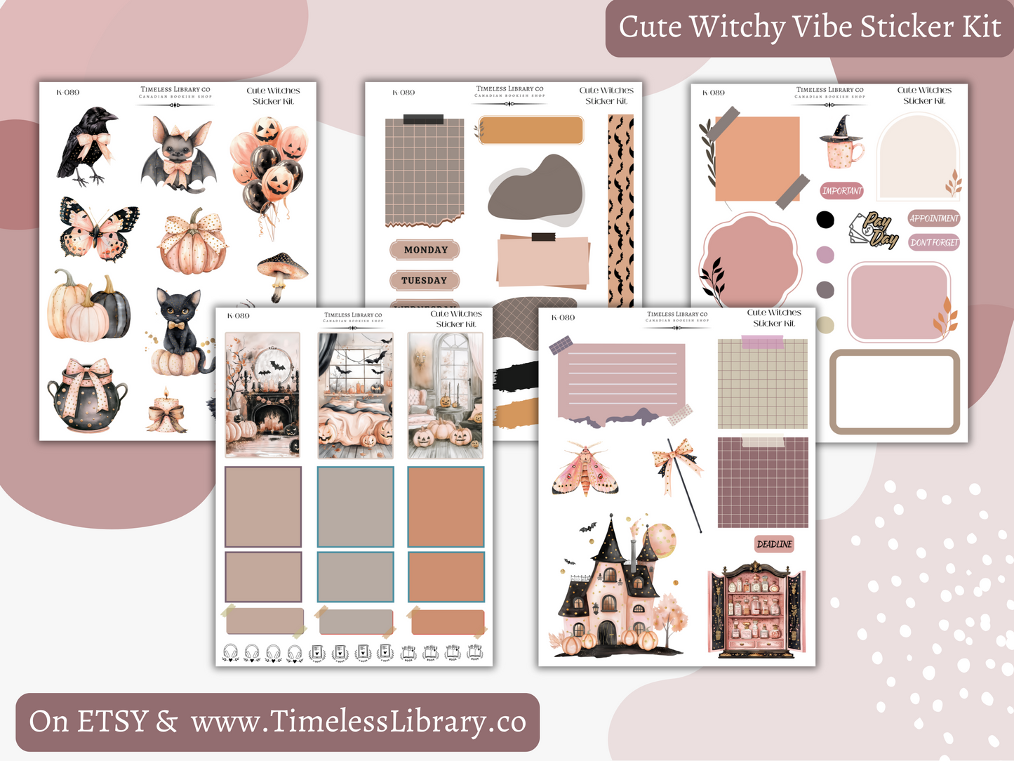 Cute Witchy Vibes Vertical Sticker Kit