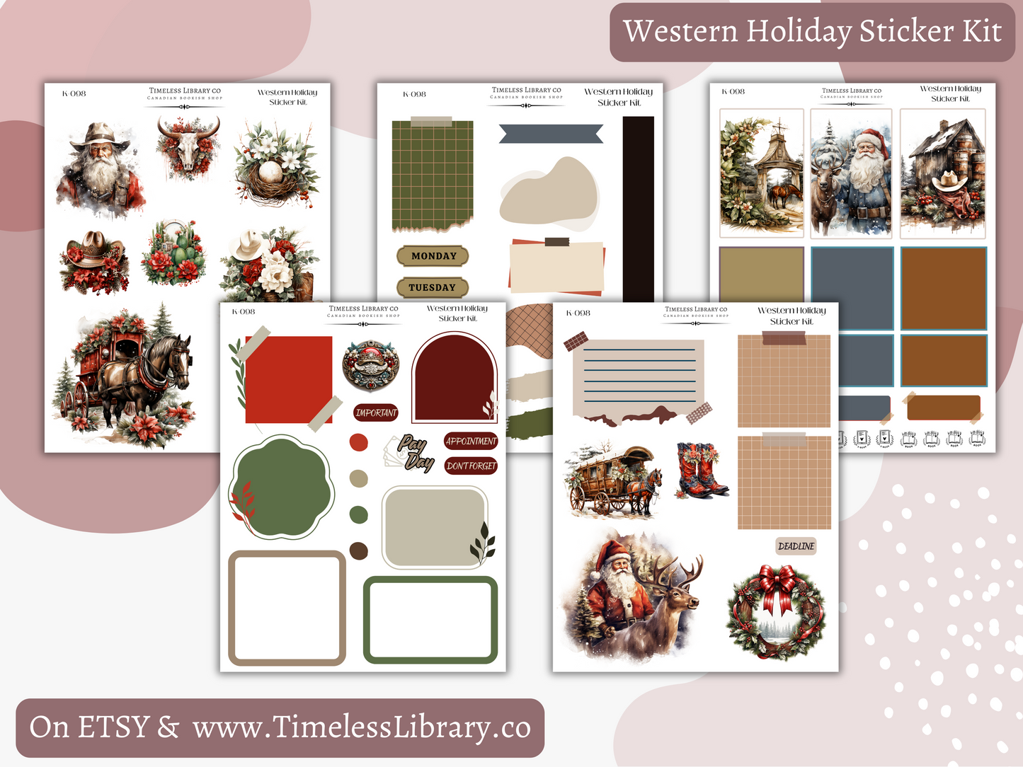 Western Holiday Vertical Sticker Kit