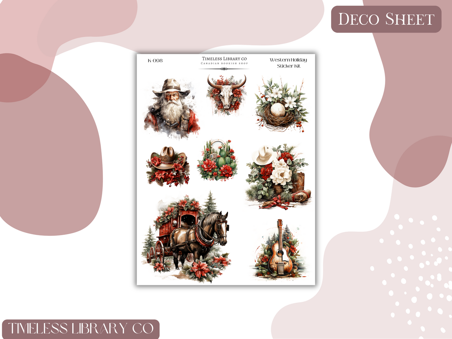 Western Holiday Vertical Sticker Kit