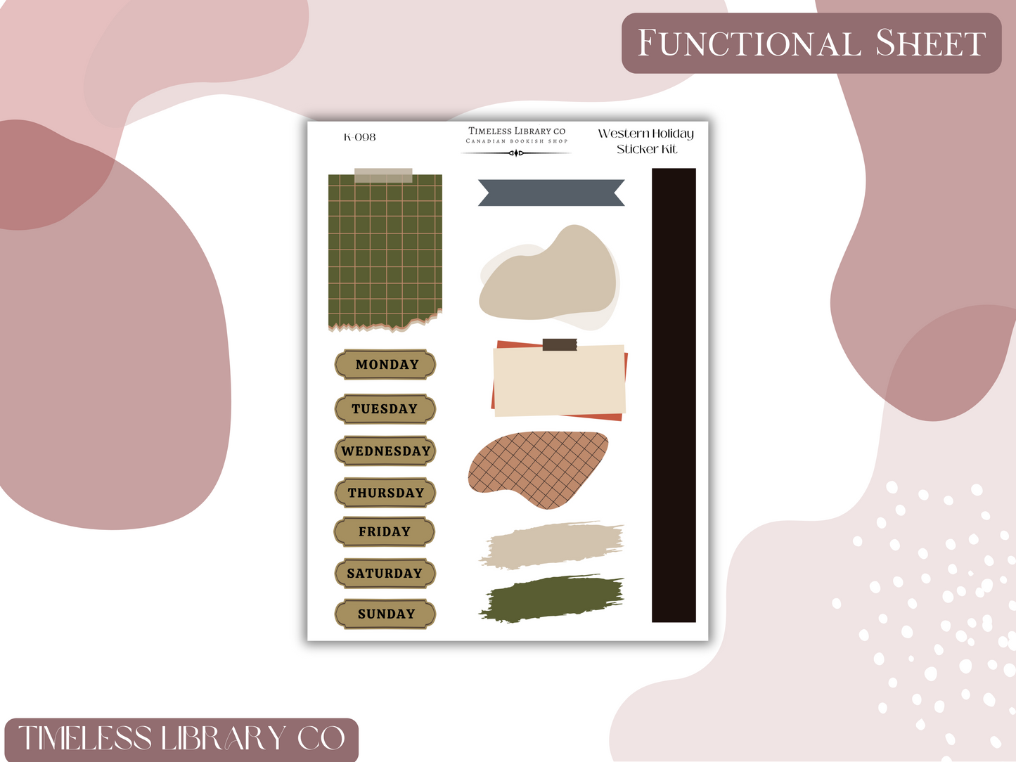 Western Holiday Vertical Sticker Kit