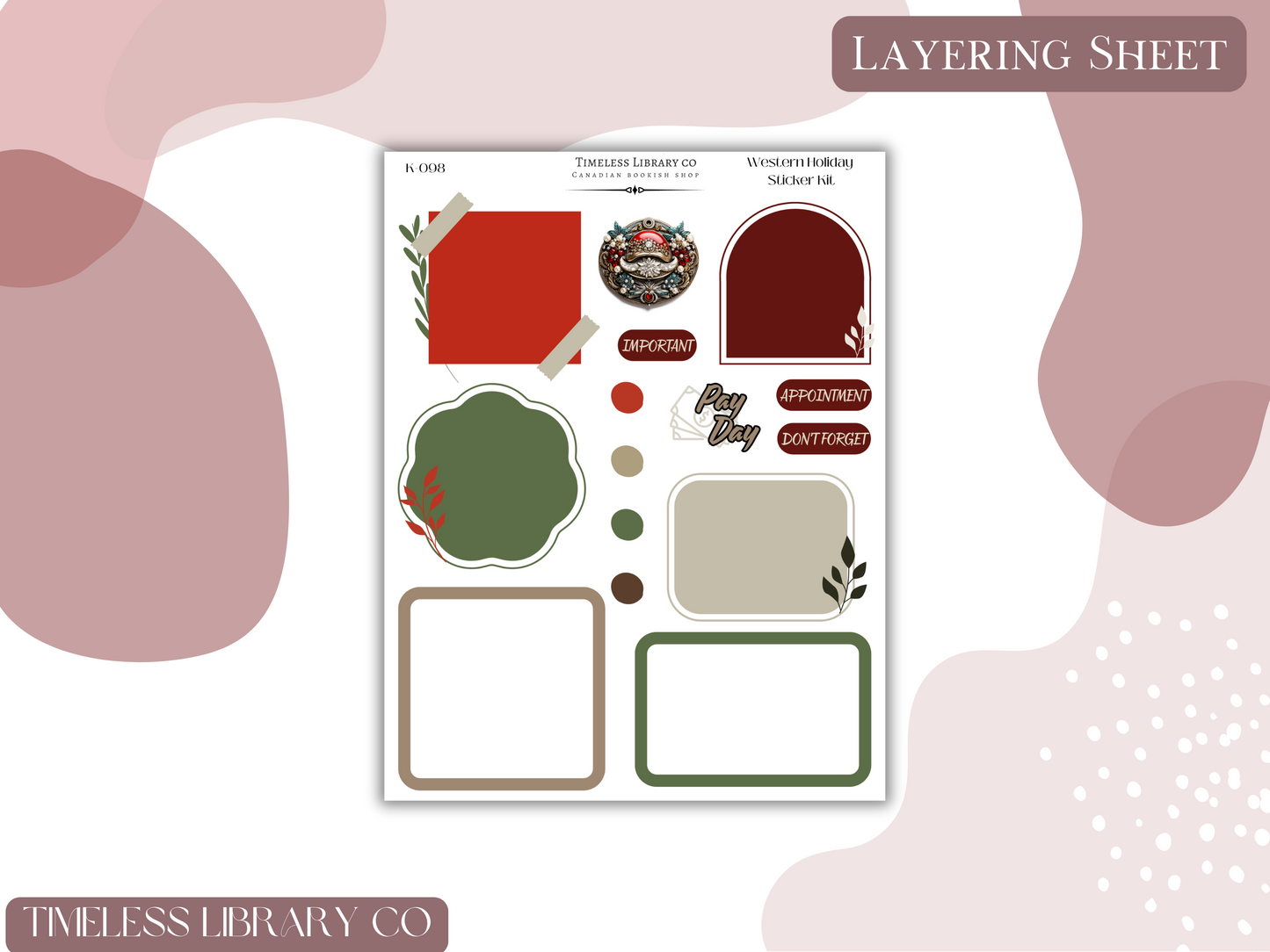Western Holiday Vertical Sticker Kit