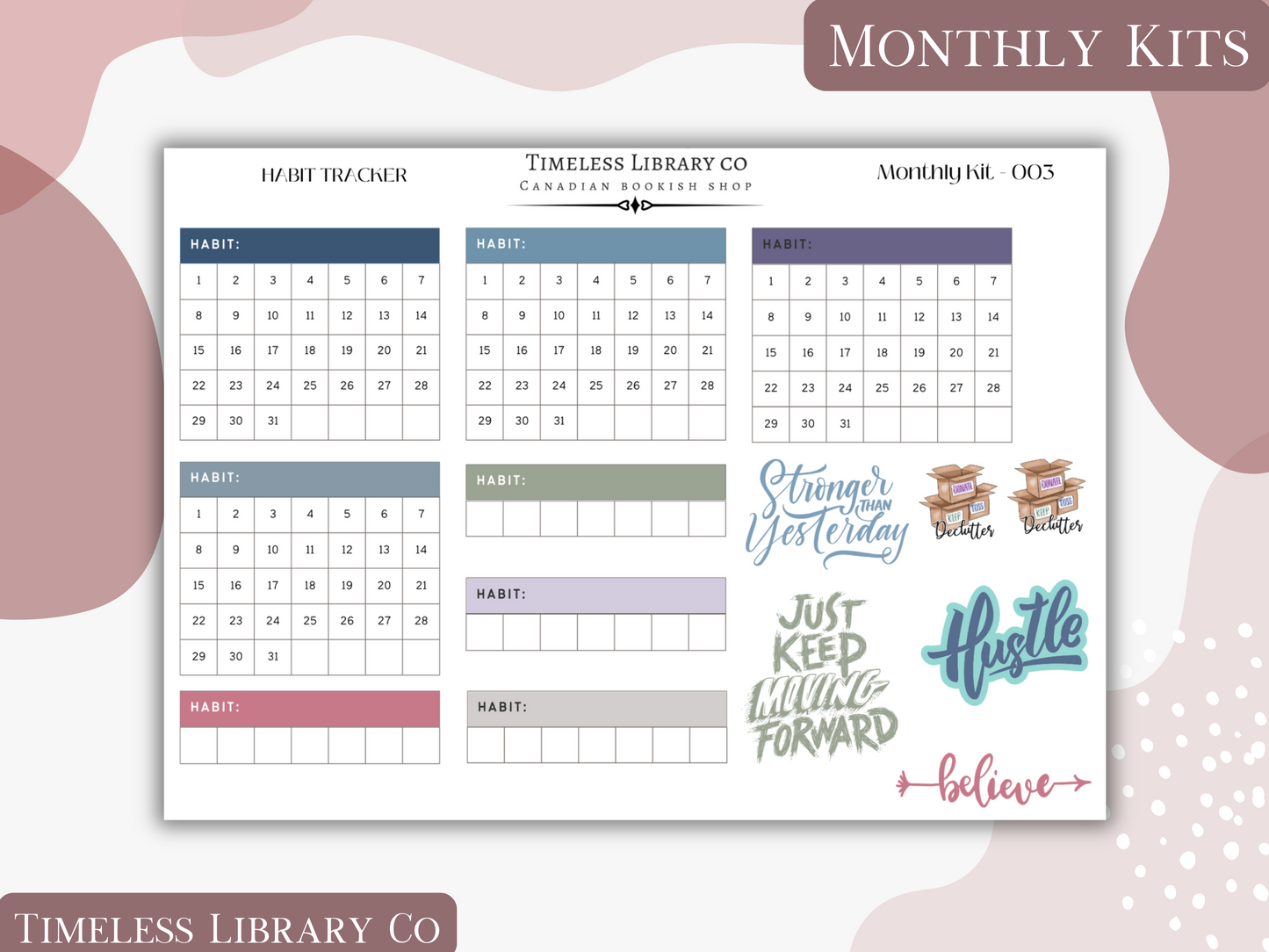 Reading Roses Monthly Vertical Kit