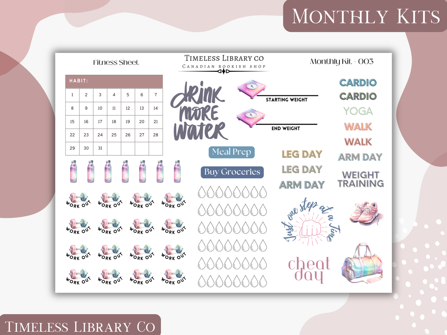 Reading Roses Monthly Vertical Kit