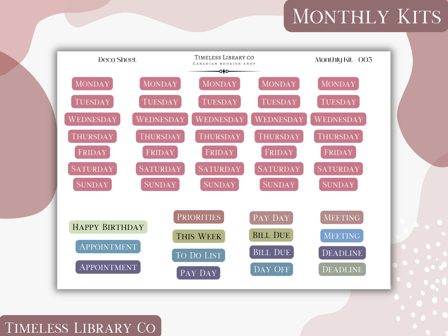 Reading Roses Monthly Vertical Kit