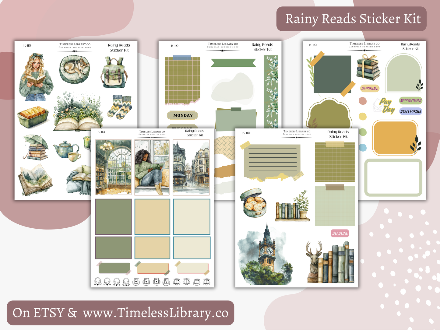 Rainy Reads Vertical Sticker Kit