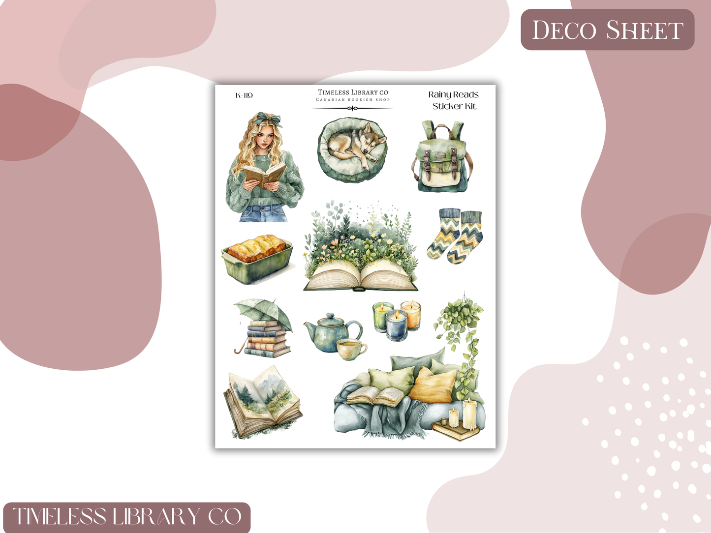 Rainy Reads Vertical Sticker Kit