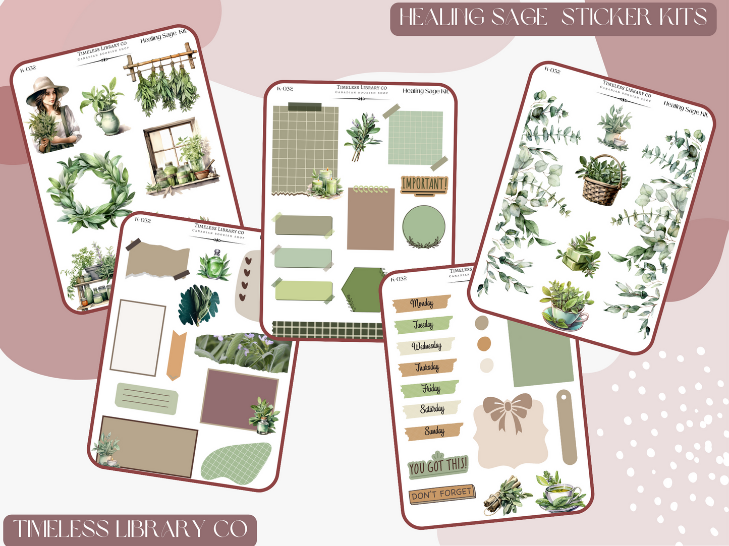 Healing Sage Vertical Sticker Kit