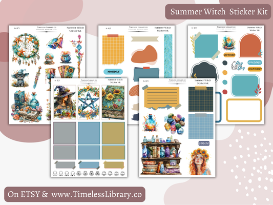 Summer Witch Vertical Sticker Kit