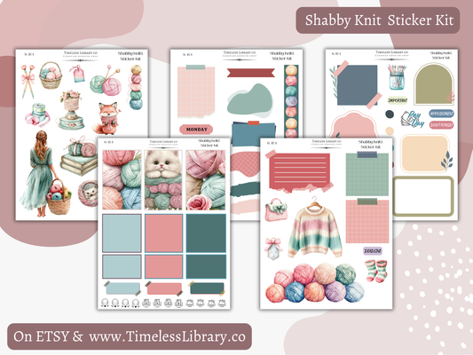 Shabby Knit Vertical Sticker Kit