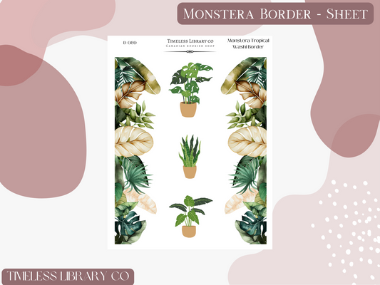 Monstera Tropical Sticker Sheet