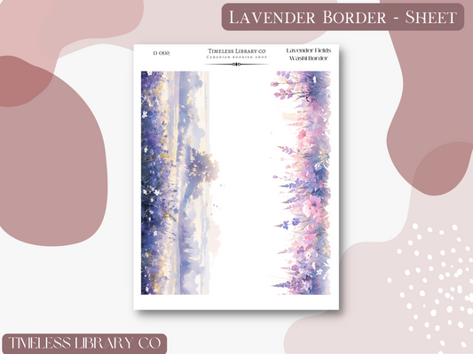 Lavender Border Sticker Sheet