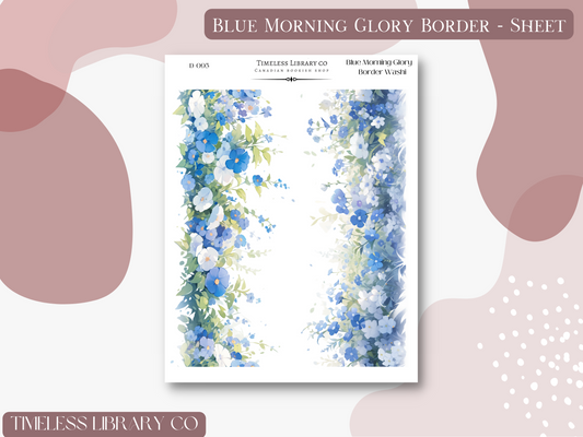 Blue Morning Glory Border Sticker Sheet