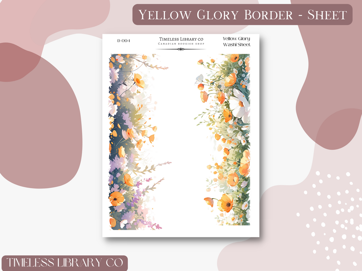 Yellow Morning Glory Border Sticker Sheet