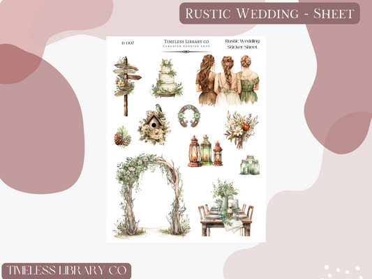 Rustic Wedding Sticker Sheet