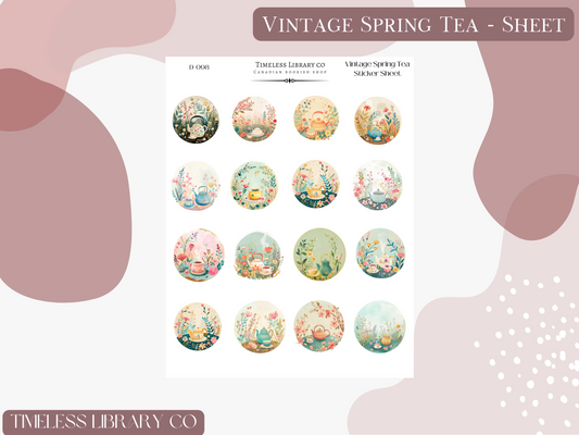 Vintage Spring Tea Sticker Sheet