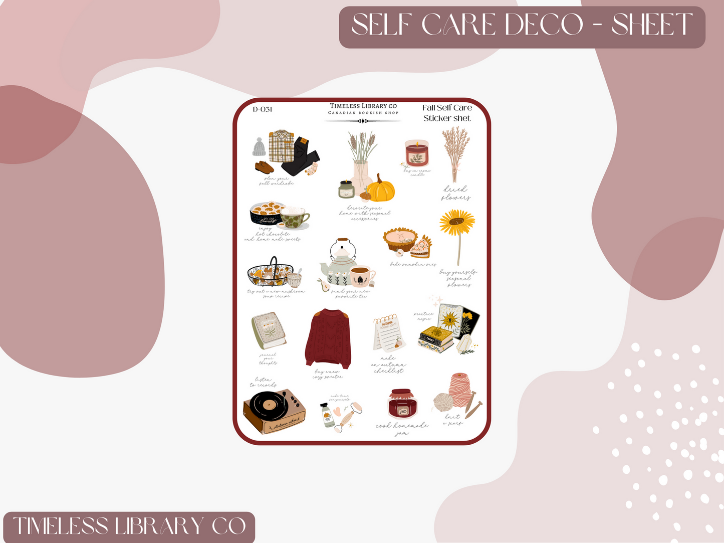 Fall Self Care Sticker Sheet