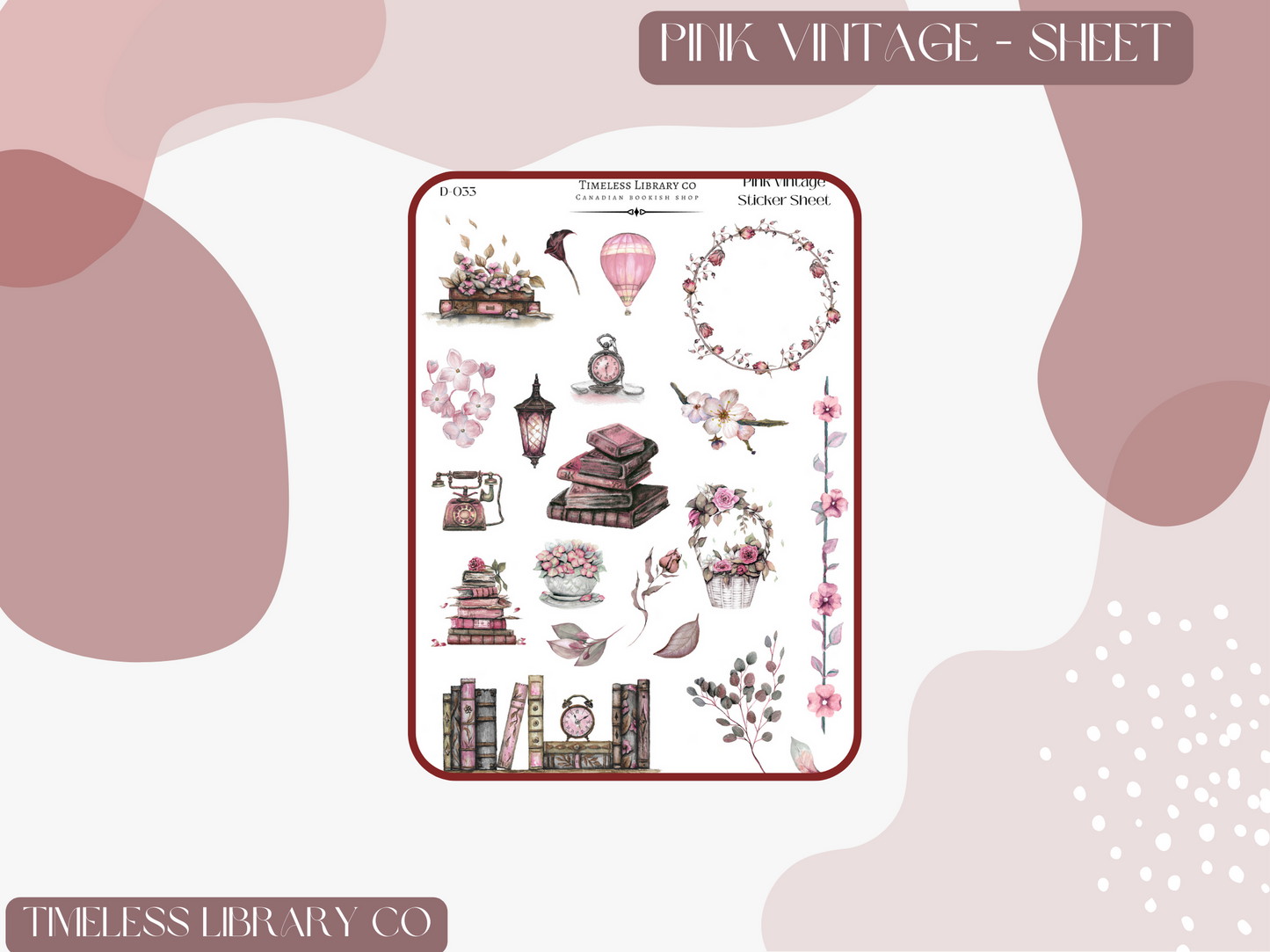 Pink Vintage Sticker Sheet