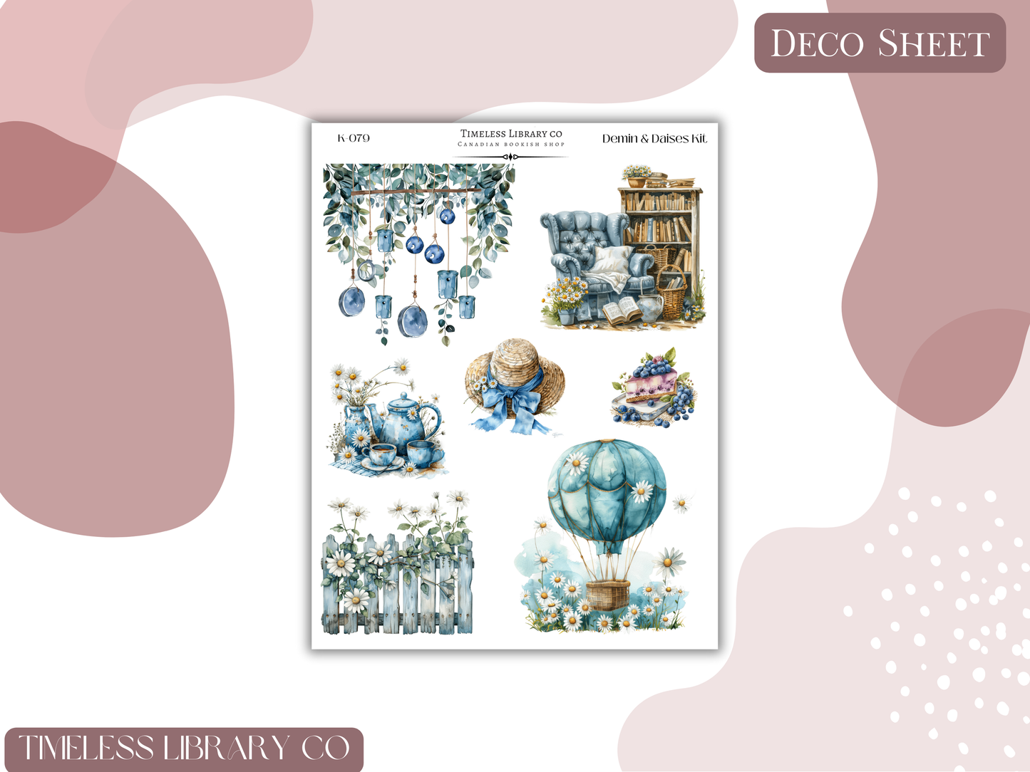 Denim & Daises Vertical Sticker Kit
