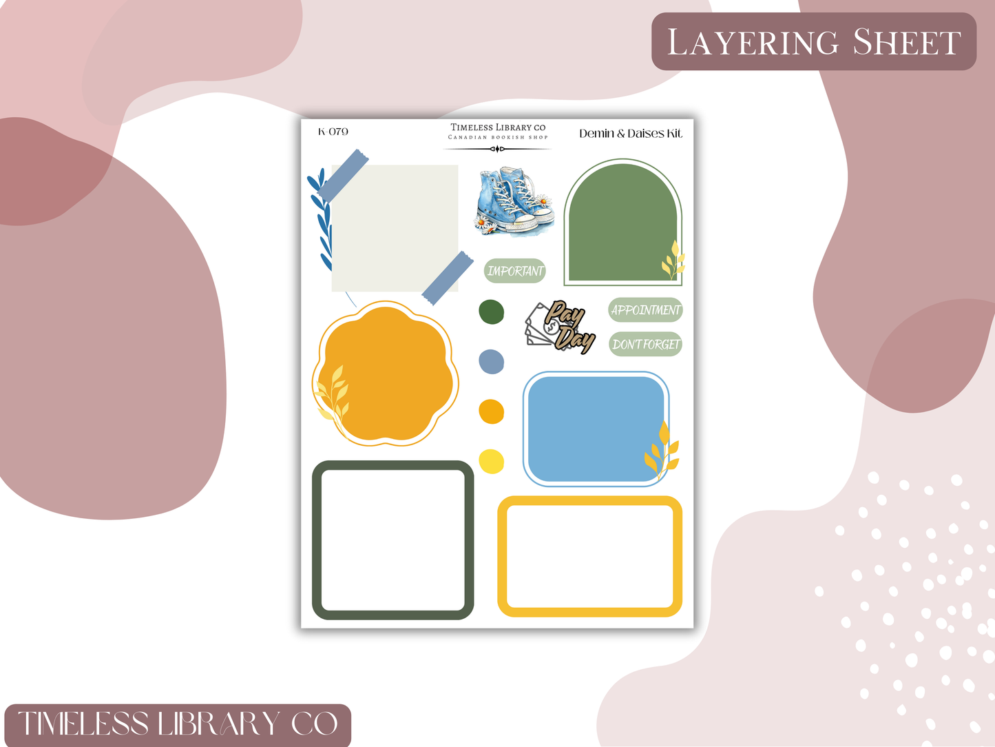 Denim & Daises Vertical Sticker Kit