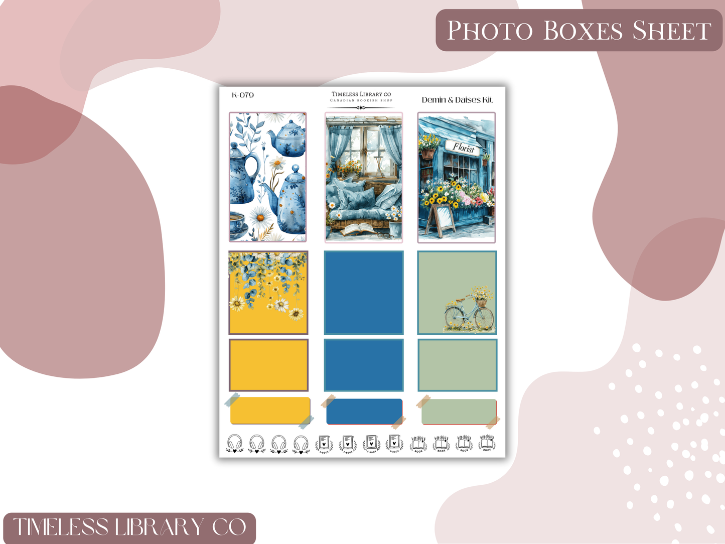 Denim & Daises Vertical Sticker Kit
