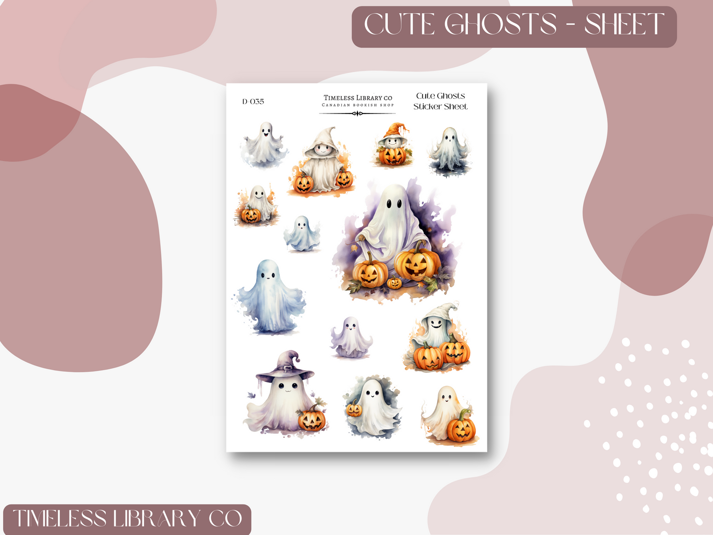 Cute Ghosts Sticker Sheet