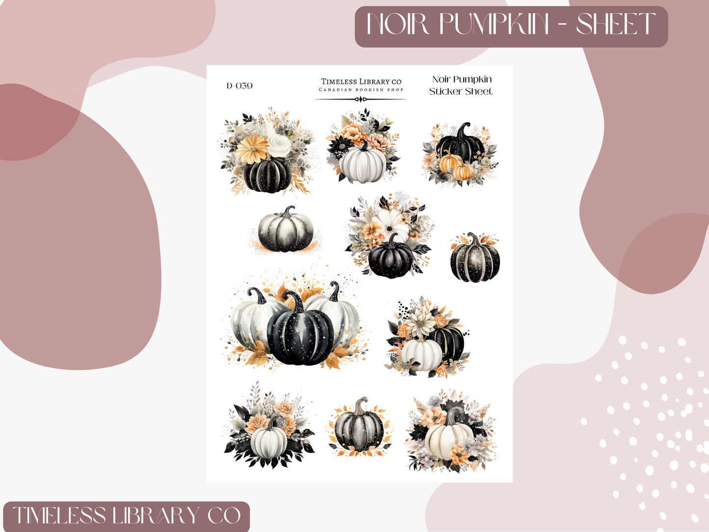 Noir Pumpkin Sticker Sheet
