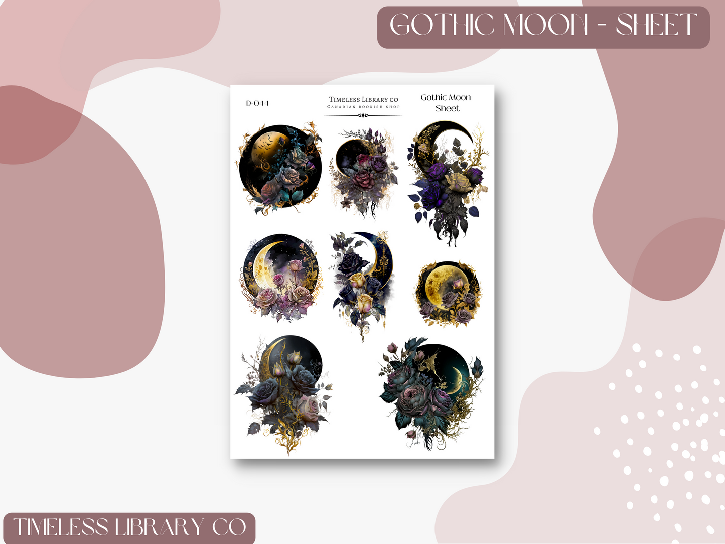 Gothic Moon Sticker Sheet