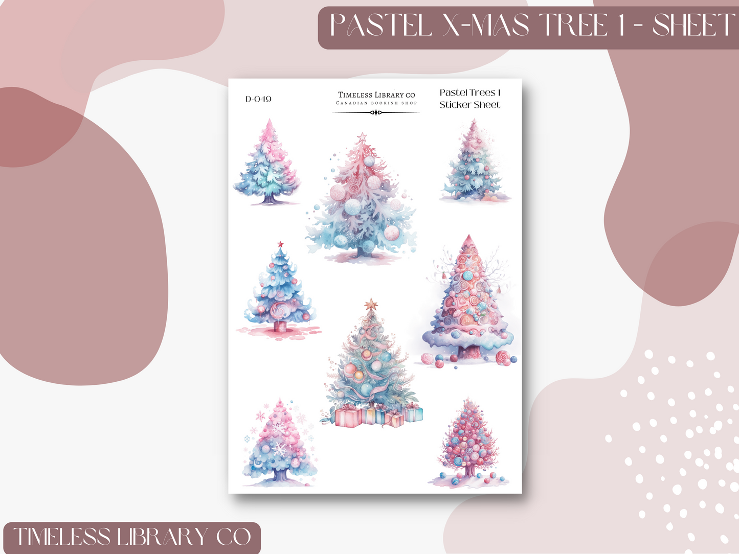 Pastel Trees Sticker Sheet Set