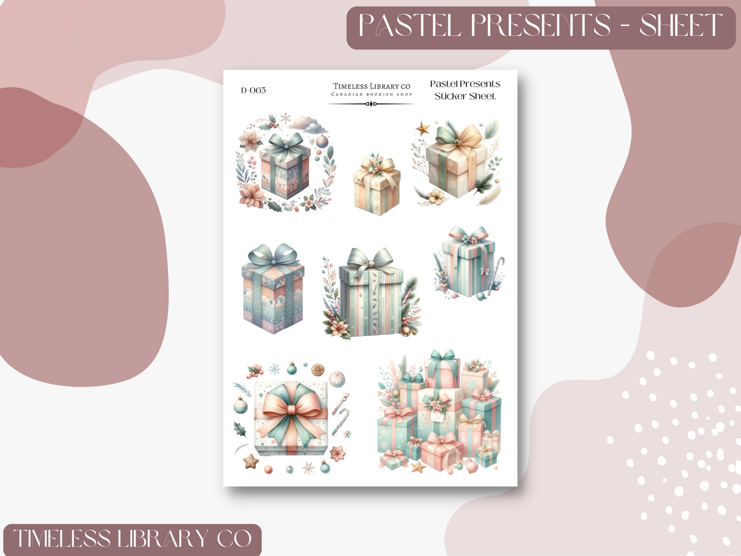 Pastel Presents Sticker Sheet