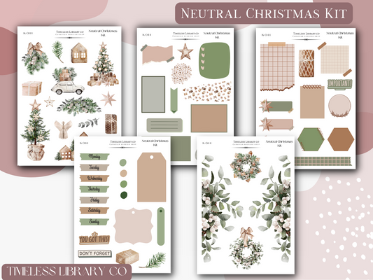 Neutral Christmas Vertical Sticker Kit