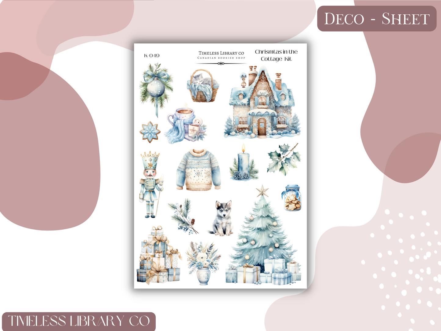 Christmas At the Cottage Vertical Sticker Kit