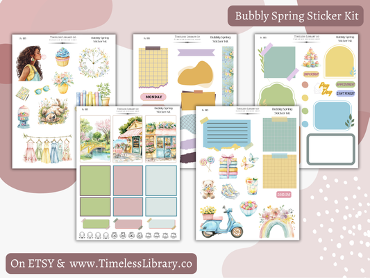 Bubbly Spring Vertical Sticker Kit