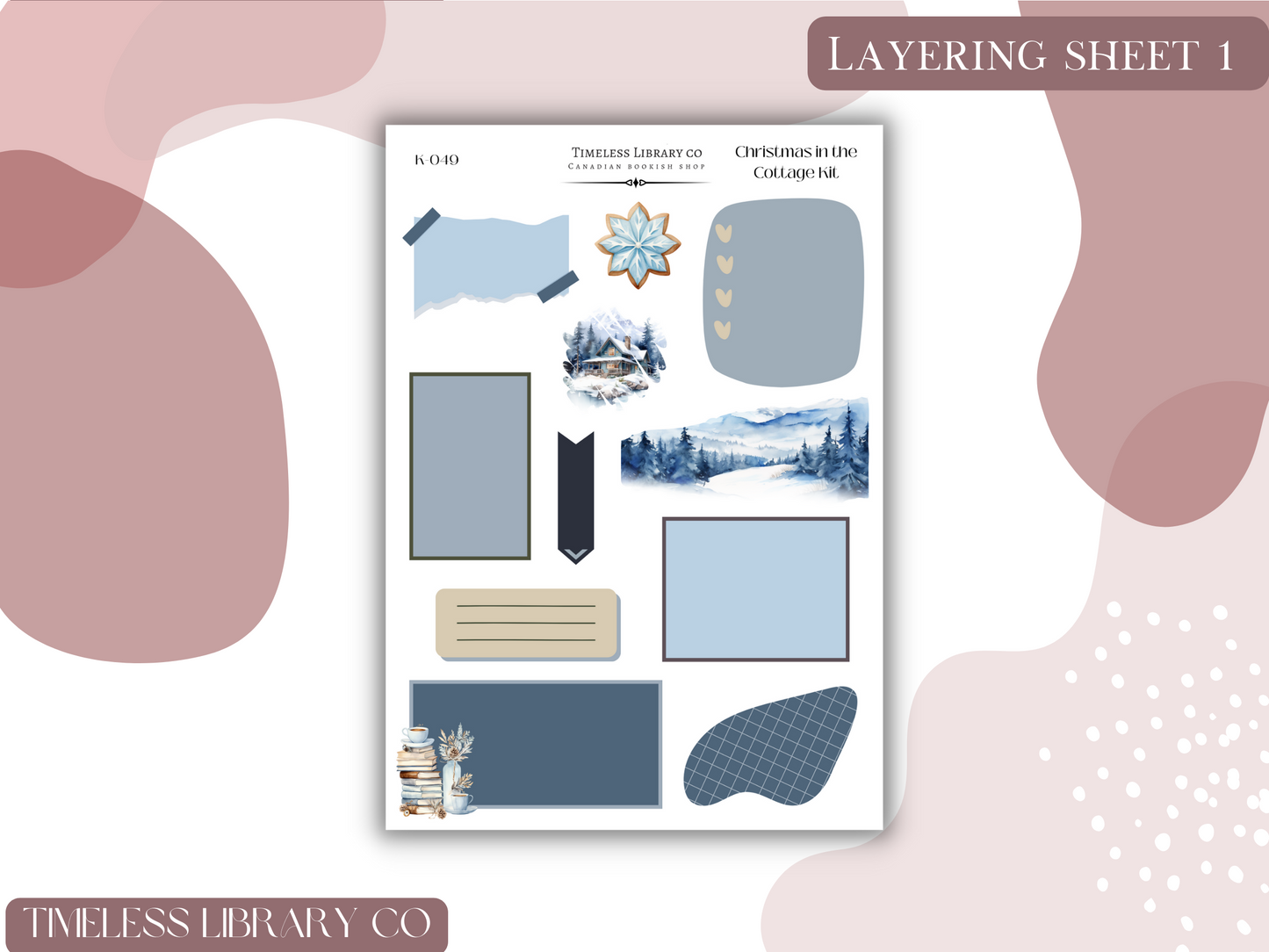 Christmas At the Cottage Vertical Sticker Kit