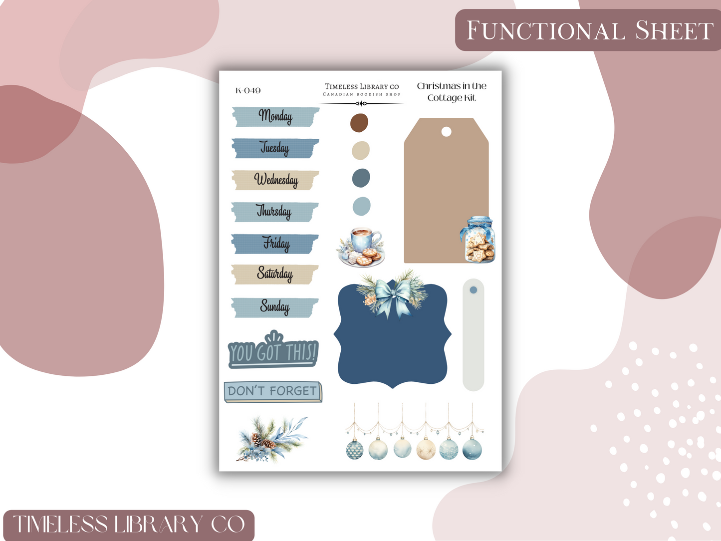 Christmas At the Cottage Vertical Sticker Kit