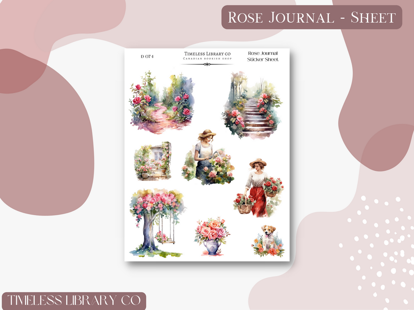 Rose Journal Sticker Sheet