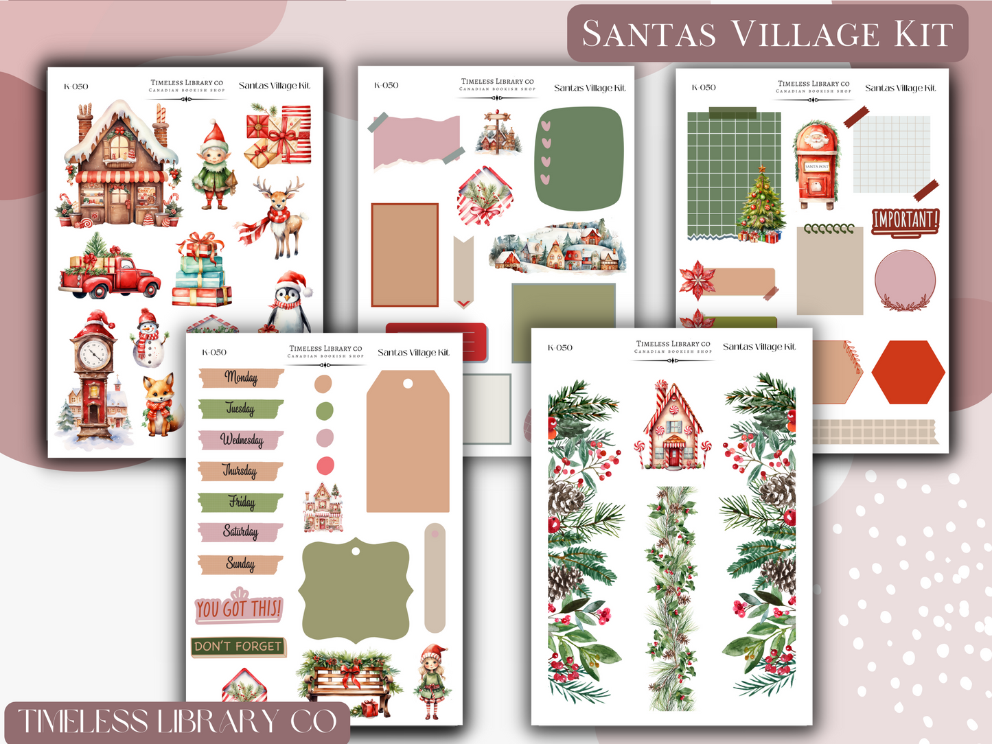 Santas Village Vertical Sticker Kit