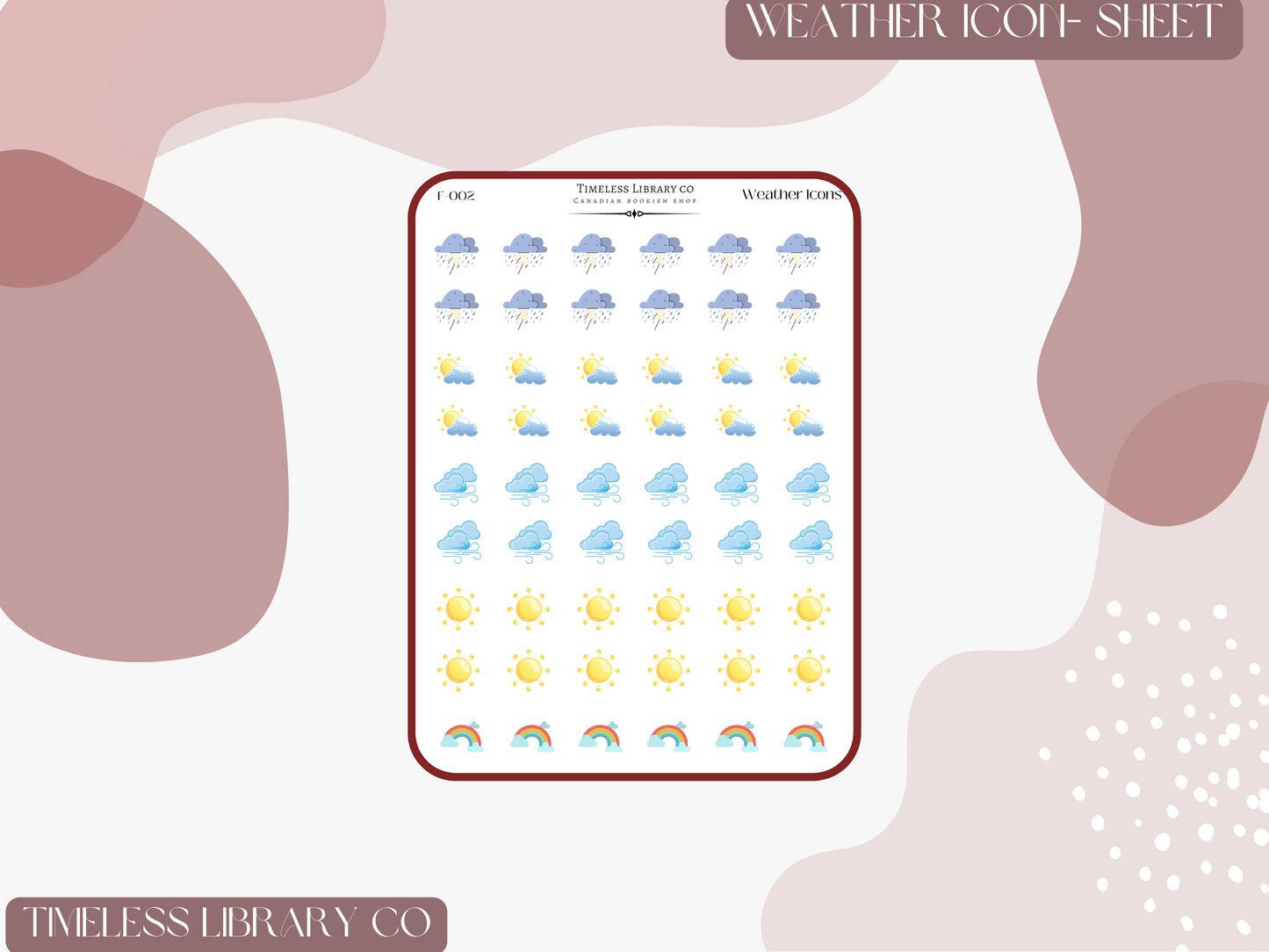 Weather Icons Sticker Sheet