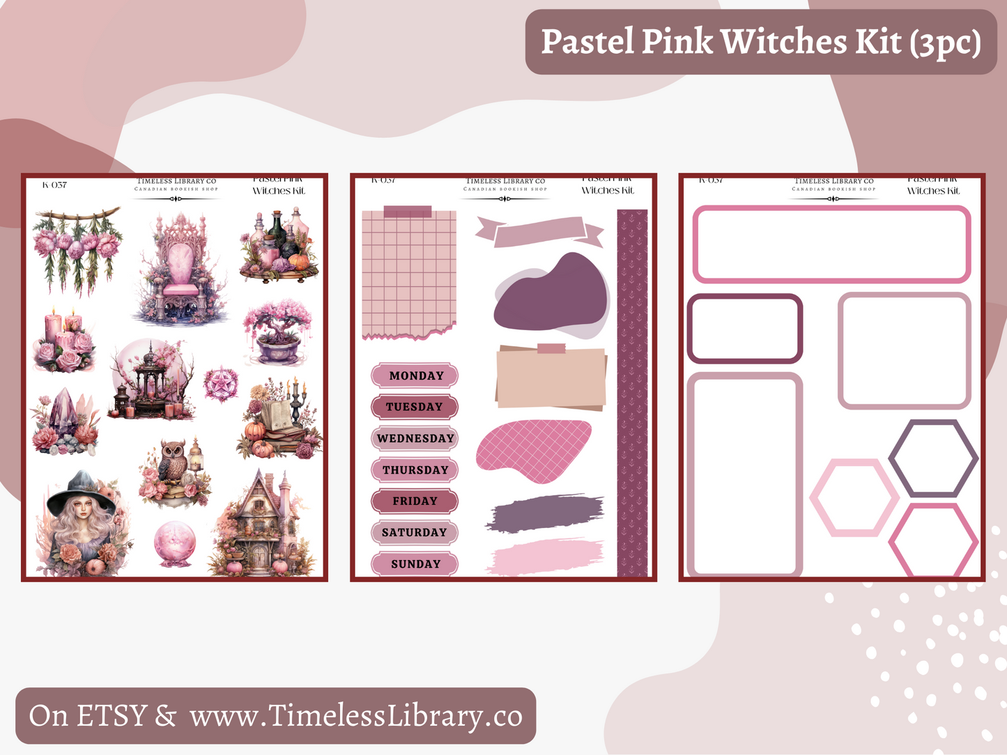 Pastel Pink Witches Vertical Kit