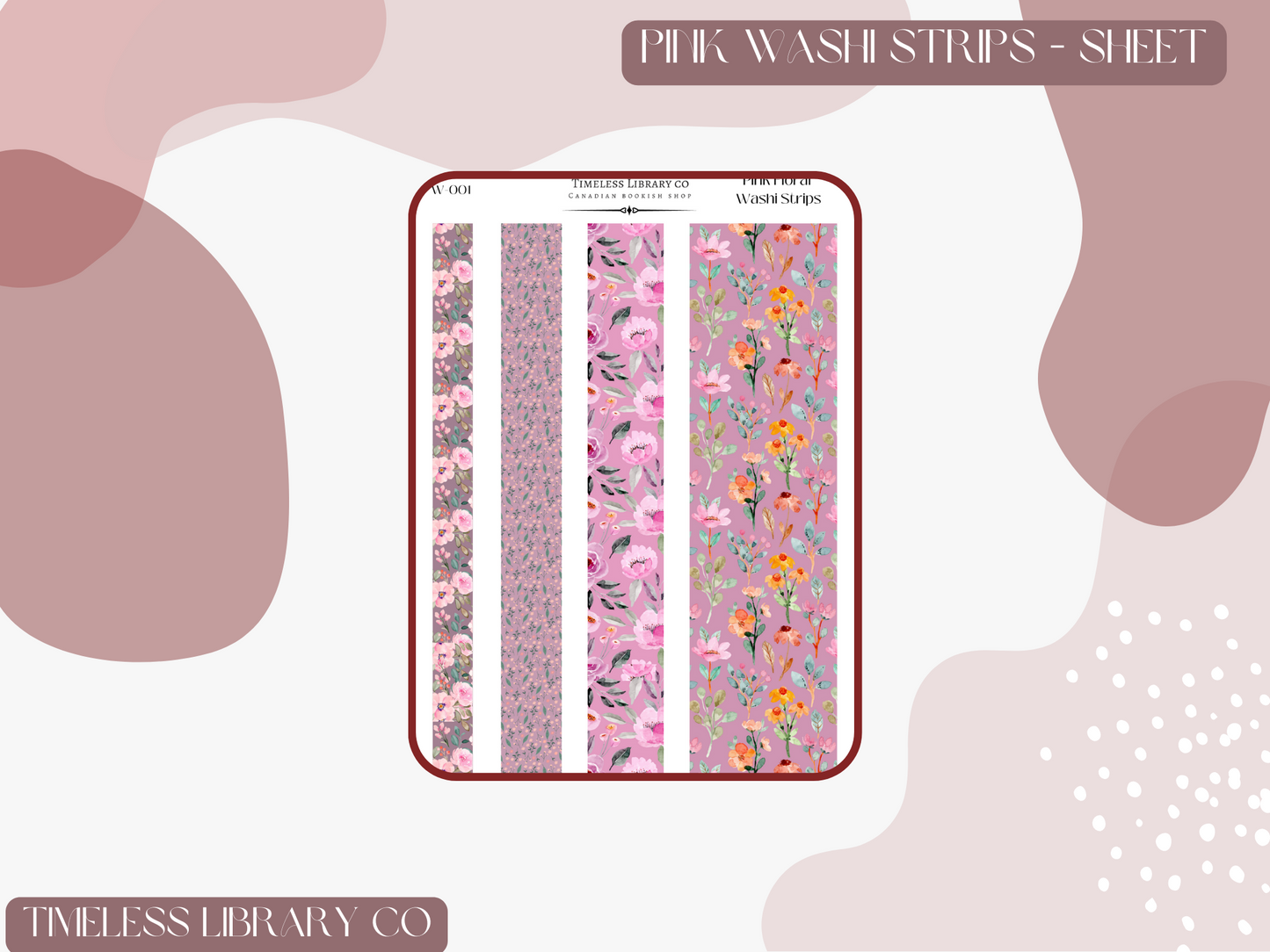 Pink Floral Washi Strip