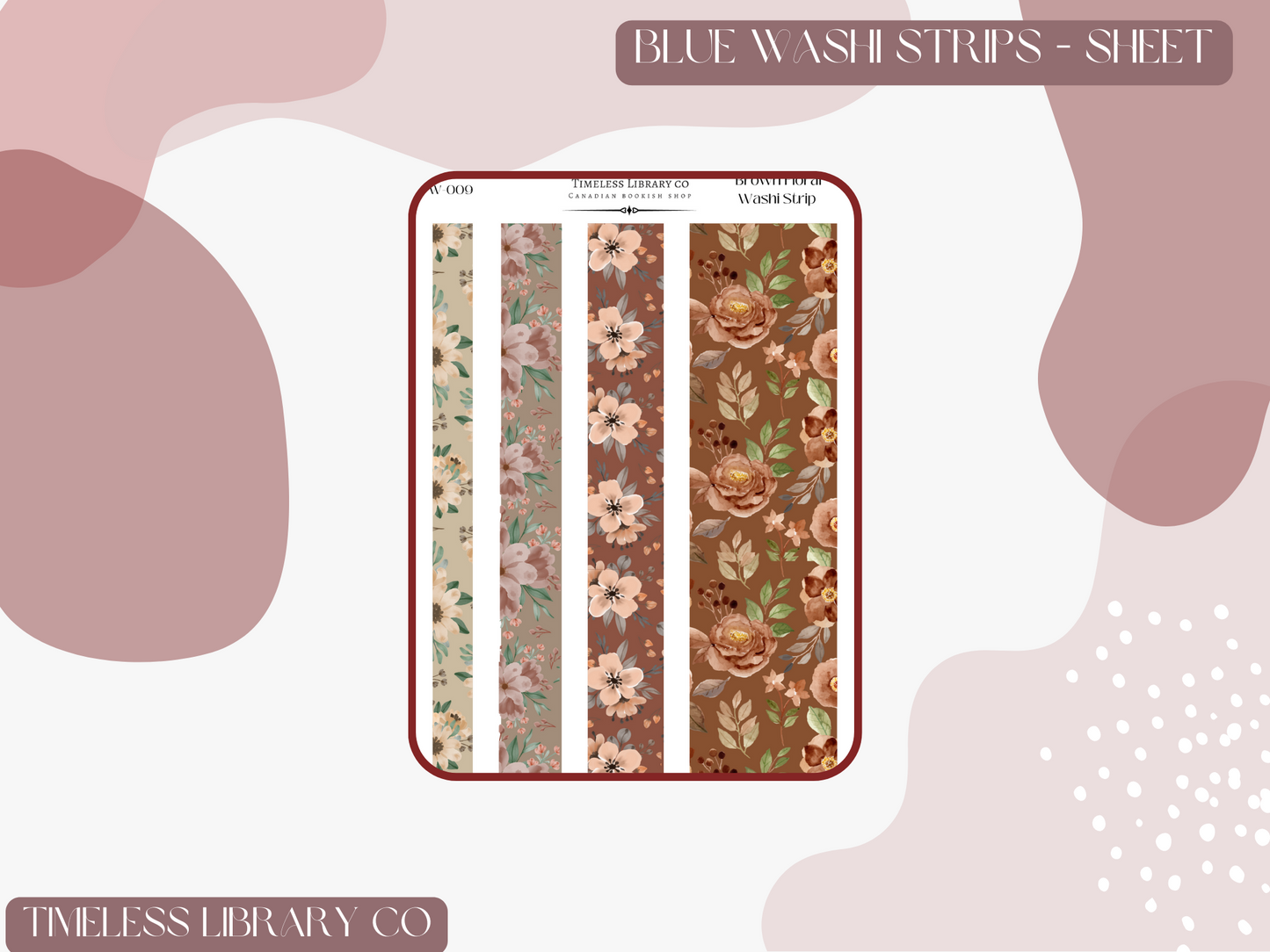 Brown Floral Washi Strip